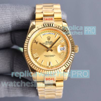 Replica Rolex Day-Date II 41mm Citizen 8215 Gold president watch 